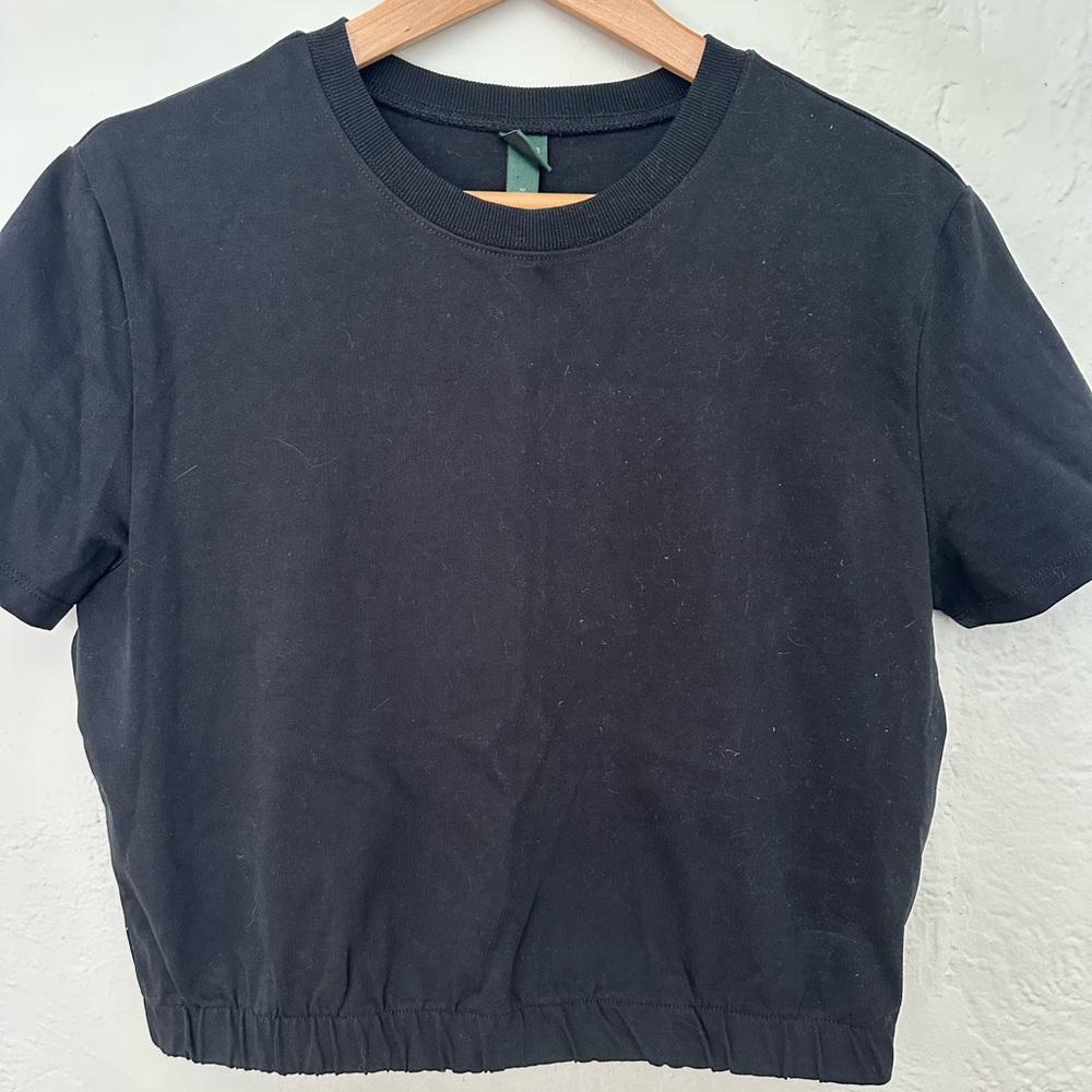 Wild Fable Black Boxy Crop T-Shirt